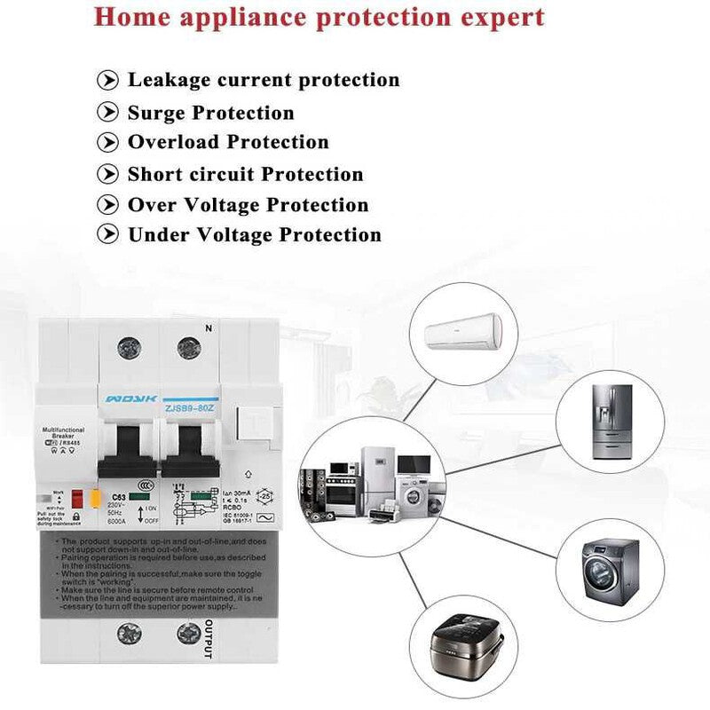30mA RCBO WiFi Disjunctor diferential masurare energie TUYA 30mA RCBO WiFi Disjunctor diferential masurare energie TUYA